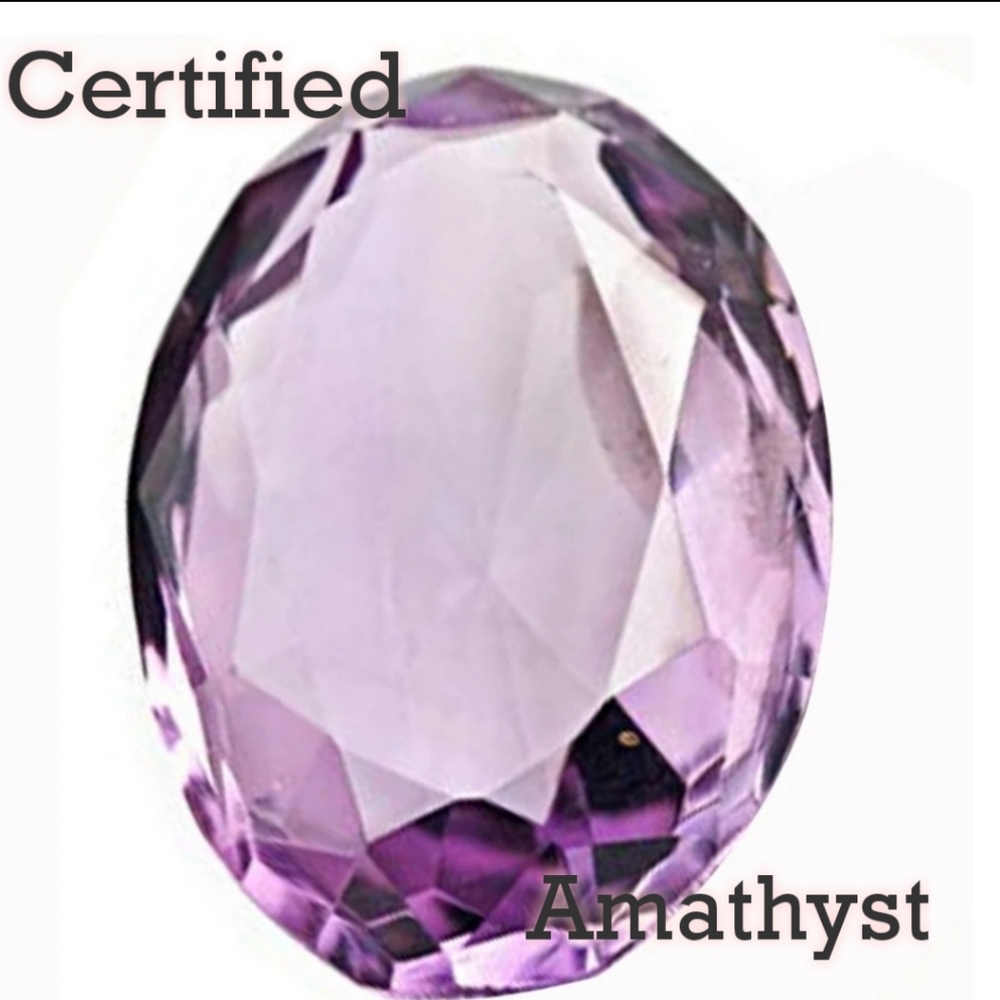 💎2.85ct. Genuine Certified Oval Amathyst